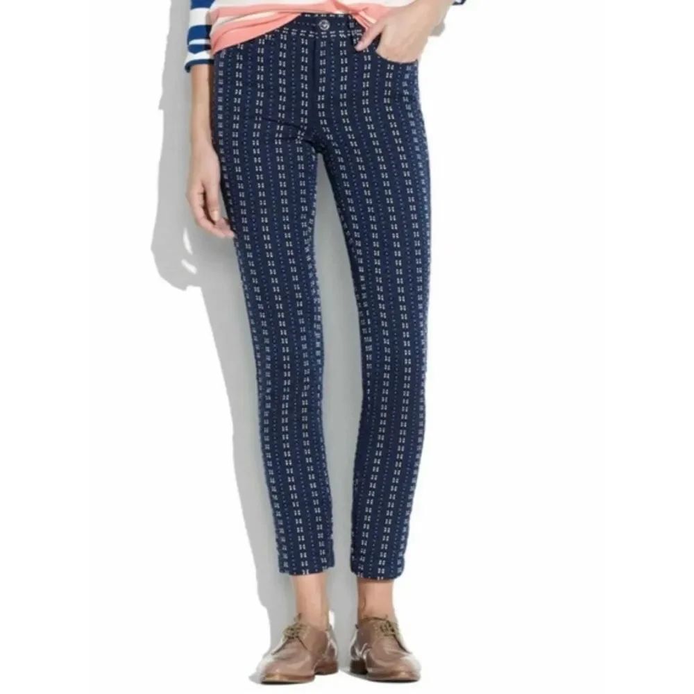 Madewell Skinny Skinny Pants In Stitch Dot Navy Multi Women’s 10